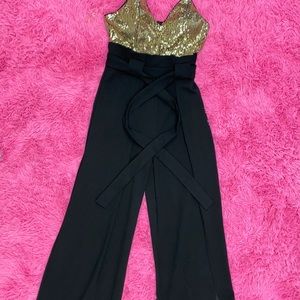 Gold and black jumpsuit